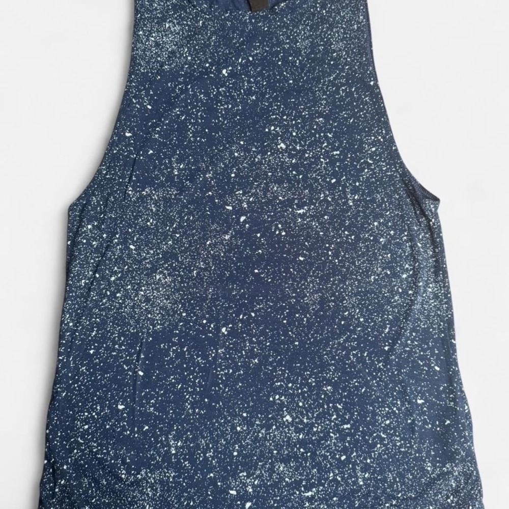 Adidas navy blue tank top with white speckles, Small